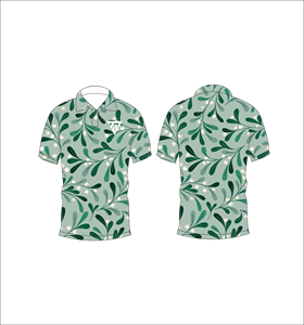 Polo con estampado de hojas botánicas para hombre, camisa de golf informal de verano de manga corta, color verde - Product Image 3