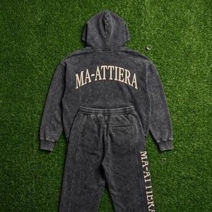 Conjunto de Sudadera con Capucha y Pantalones Jogger para Hombre, Lavado Ácido, Negro, Algodón y Felpa, Estilo Urbano, Talla Grande, OEM, Venta al Por Mayor - Product Image 5