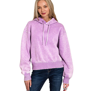 Sudaderas con Capucha Gruesas para Mujer, 100% Algodón, Forro de Peluche, Ropa Cálida de Invierno, Impresión de Logotipo de Marca Personalizada, Fabricante OEM - Product Image 3