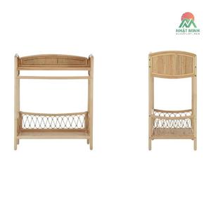 Cuna de ratán Nhat Minh con cambiador de dos niveles, diseño tropical para bebés de 0 a 3 años - Product Image 2
