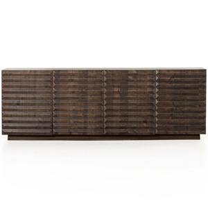 Handmade <b>Sideboard</b> Cabinet with Four Doors Crafted from Solid Wood for Organized Bedroom and <b>Kitchen</b> Storage - Product Image 1