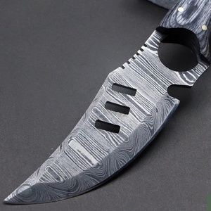 Couteau tactique à lame fixe en acier Damas pour la chasse, le désossage et le camping, multifonctionnel, en bois, pour la survie en extérieur, USA - Product Image 2