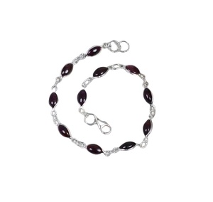 สร้อยข้อมือเทนนิสทำมืออัญมณีโกเมนสีเงินสเตอร์ลิง925ทึบเป็นของขวัญ - Product Image 1