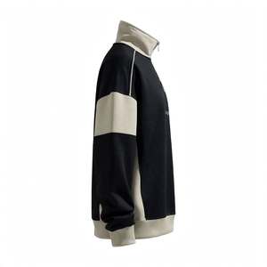 Sudadera de hombre SPINE CRAFT transpirable de felpa francesa con cremallera de un cuarto, cuello alto, bloques de color, estilo oversize, informal, de manga larga - Product Image 5