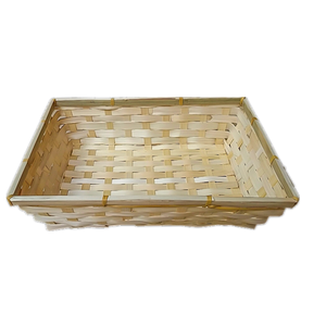 Cesta Rectangular de Bambú Natural con Cuentas para Servir Alimentos o Regalos - Product Image 3