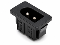 Soket Inlet Daya Premium IEC 60320 C8 2 Pin, Konektor Panel Mount AC Tahan Lama, Solusi Masukan Daya yang Aman & Andal, Harness