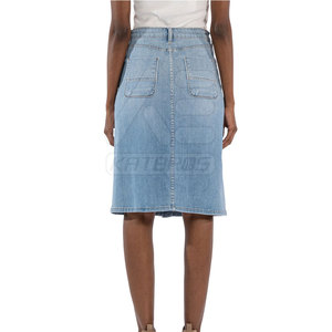 Falda Vaquera Moderna Informal y Transpirable de Algodón para Mujer con Tela Flexible, Estilo Veraniego a la Moda - Product Image 2