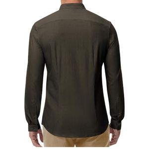 Men's Long Sleeve <b>Band</b> <b>Collar</b> <b>Shirt</b> Custom Button Front Casual Design with Chest Pocket and Solid Color Finish <b>Shirts</b> - Product Image 2