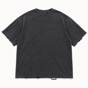 เสื้อยืดวินเทจฟอกสีสไตล์ดิสเทรส 250GSM ผ้าฝ้ายเฟรนช์เทอร์รี่ 100% หนานุ่ม ทรงโอเวอร์ไซส์ ทรงบ็อกซี่ สตรีทแวร์ สำหรับผู้ชาย - Product Image 3