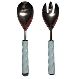 Servidor de ensalada de acero inoxidable, vajilla gratis, cuencos para servir ensalada de madera, cuchara, tenedor, juego de logotipo personalizado para cocinar, cuenco de madera de Acacia - Product Image 1