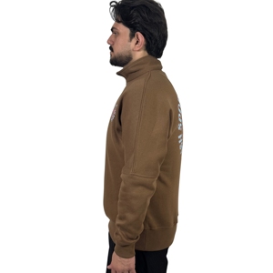 À la mode demi-fermeture éclair coton mélangé pull élégant sportif quart Zip sweat doux polaire de haute qualité pour hommes basiques sweat - Product Image 3