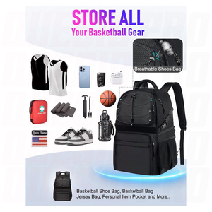 Premium Basketball Bag Backpack with Ball <b>Holder</b> <b>Shoes</b> Compartment Large Capacity Sports Travel Backpack for Training Gym School - Product Image 4