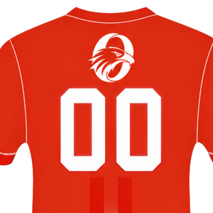 Camiseta Deportiva de Manga Corta Roja Brillante con Cuello Redondo y Rayas Verticales, Transpirable, para Entrenamiento Atlético, Rendimiento Deportivo, Equipo de Béisbol - Product Image 4