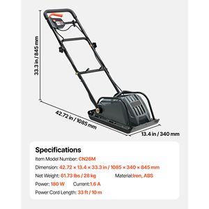 Compattatore a piastra elettrico diesel da 130W, forza 5 KN, profondità 3,9 m, velocità 16 m/min, efficienza 3304 sq.ft/h - Product Image 4