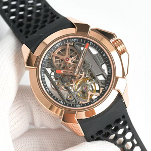 High-end Aesthetic Luxury Rose Gold Bezel Casual Banquet Business <b>Skeletonized</b> <b>Automatic</b> Mechanical Men's <b>Watch</b> - Product Image 2