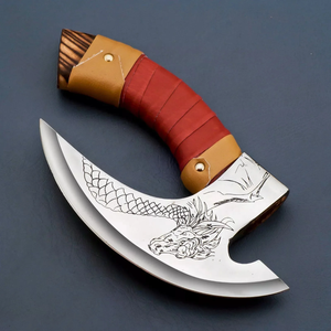 Cuchillo para Pizza de Acero al Carbono Forjado a Mano, Hoja Grabada, Mango de Madera, Cortador de Pizza, Herramienta de Cocina para Restaurante, Venta al por Mayor - Product Image 4