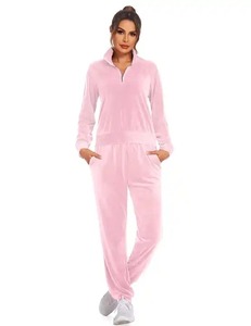 Winter High Quality Mohair Sweat Suit Women Custom Logo Blank Tracksuit 100% Cotton Hoodie and Sweatpants Set - Product Image 4