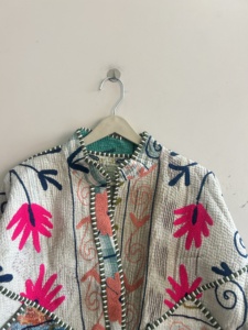Reversible Vintage Kantha <b>Jacket</b> Indian Handmade Boho <b>Short</b> Coat For Women - Product Image 4