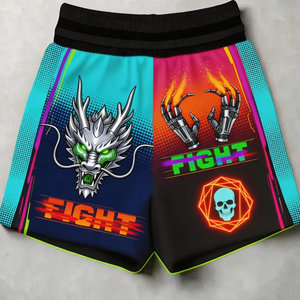 Shorts de boxe en polyester respirants, vêtements de performance, design personnalisé, broderie du logo, taille personnalisée - Product Image 1
