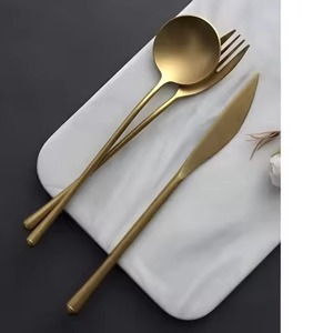Service de couverts en laiton moderne, couleur or, luxe, pour restaurant et hôtel. - Product Image 3