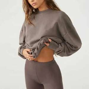 Sweat-shirts à col rond pour femmes, personnalisés avec broderie OEM, unisexes, 100% coton, streetwear, vêtements brodés sur mesure, sweat à capuche pour femmes - Product Image 2