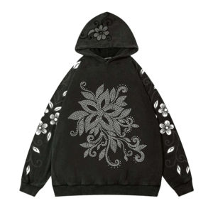 Sweat-shirts pour hommes sur mesure de qualité supérieure, 100% coton mélangé, molletonné, avec strass, écologiques, nouveau design d'hiver, poche, décontracté - Product Image 1