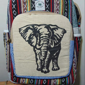 Mochila para Portátil de Fibra Natural Reutilizable de Cáñamo, Yute y Algodón, Tejida a Mano, con Patrón Geométrico Invernal y Cierre de Broches para Mujer - Product Image 2