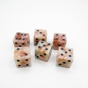 Stone Sunstone D6 <b>Dice</b> Cube Natural Gemstone Crystal Stone D6 <b>Dice</b> Engraved Stone Custom <b>Dice</b> <b>Sets</b> - Product Image 3