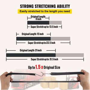 Set di 11 Corde Elastiche in Gomma Naturale da 9 Pollici, 21 Corde Elastiche da 15 Pollici, 21 Corde Elastiche da 21 Pollici con Ganci a S, Cinghie Assortite per Fissaggio - Product Image 4