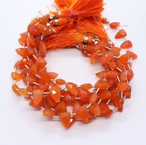 Natural Carnelian Faceted Tie Shape Beads 7x11-8x12MM Triangle <b>Gemstone</b> Beads 8 Inch Faceted Carnelian Beads For Jewelry Making - Product Image 4