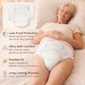 Pannoloni per Incontinenza Adulti Usa e Getta Ultra Spessi Super Assorbenti Unisex per Anziani OEM ODM Etichetta Privata Produzione all'Ingrosso - Product Image 4