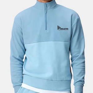 Sweat-shirt unisexe de qualité supérieure, coupe régulière, avec col à demi-zip et poches, en polyester/coton, imperméable, 2 pièces - Product Image 1