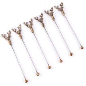 Juego de 4 agitadores de bebidas dorados con diseño de abeja, agitadores de cóctel de metal - Product Image 5