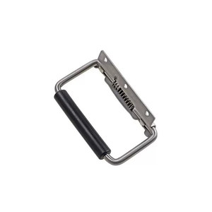 Manija plegable de acero inoxidable 304 con mango de resorte y revestimiento de goma para puerta y ventana, de montaje superficial. - Product Image 1