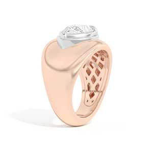 Bague Bombée 2 CT en Diamant de Laboratoire Poire, Or Massif 14K 18K, Large Bande Dôme, Double Sertissage à Lunette, Bague Bulle Tendance, Bijou pour Elle - Product Image 6