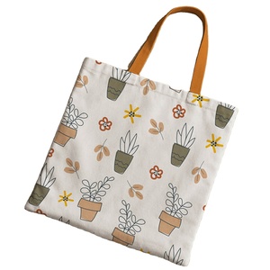 Bolsas de compras de lona de algodón reutilizables biodegradables orgánicas impresas con logotipo personalizado con mango largo - Product Image 2