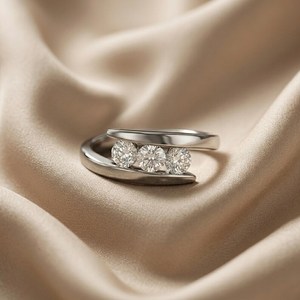 Unique Design Round Cut Moissanite Bypass Shank Three Stone <b>Ring</b> For Women 925 Silver Fine <b>Proposal</b> Gift For Lovers Charm - Product Image 3