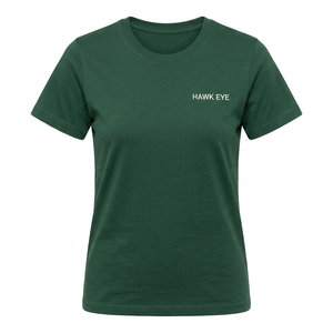 Camiseta de algodón verde para mujer, cuello redondo, corte regular, informal, color sólido, manga corta, transpirable. - Product Image 3