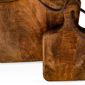 Tablas de Servir de Madera Maciza de Teca con Asa, Estilo Antiguo, Juego de Tablas de Cortar Duraderas para Cocina - Product Image 4