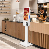 Kiosque de paiement intérieur avec imprimante, écran tactile de 21,5 pouces pour commande automatique, avec machine de paiement, code QR et NFC