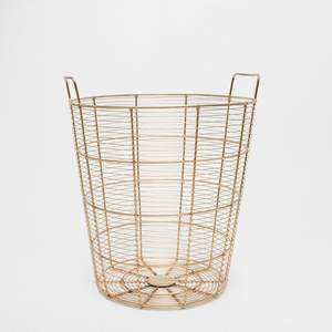 Panier à linge en fer forgé pour usage domestique quotidien, avec structure légère et fonction de transport facile - Product Image 5