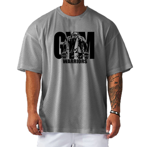 T-shirt en coton respirant à manches courtes et col rond, coupe oversize, pour entraînement et gym, personnalisable avec impression, faible MOQ - Product Image 2