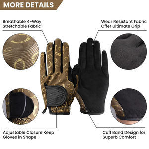 Guantes de Equitación Personalizados Más Vendidos, Guantes de Cuero de Color Sólido para Actividades Deportivas al Aire Libre para Hombre, Guantes de Equitación Antideslizantes - Product Image 3