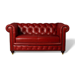Canapé Chesterfield vintage de luxe au design occidental, canapé en cuir deux places pour café, restaurant, bureau, hôtel - Product Image 1