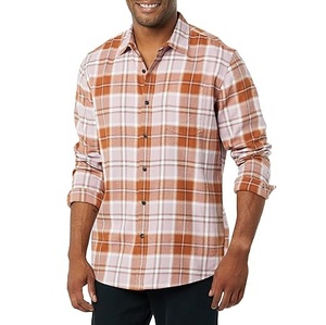 Chemise en flanelle à carreaux pour hommes, 100% coton, motif à carreaux, tissu flanelle teint en fil, décontractée, vente en gros, logo personnalisé - Product Image 1