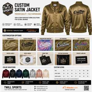 Blouson Bomber Homme Personnalisé en Satin Olive avec Logo Brodé sur le Devant, Style Décontracté Hiver Streetwear en Polyester à Col Rabattu - Product Image 2