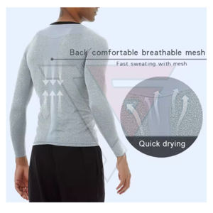 T-shirt d'entraînement pour hommes, extensible et respirant, pour la salle de sport - Product Image 4