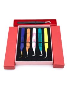 Pince à épiler GETUP BROSONS IMPEX GBI-EET-2545 en acier inoxydable pour extensions de cils, pointe incurvée, précision, antistatique, durable, poudre - Product Image 3