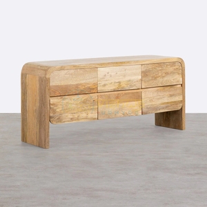Aparador de Madera de Mango Maciza con Múltiples Cajones de Almacenamiento, Mueble Consola Rústico Moderno para Sala de Estar, Comedor, Muebles para el Hogar - Product Image 2