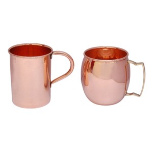 Modern Eco-Friendly Pure <b>Copper</b> Mugs Set of 2 Hammered Design with Handle for Party Home Dining <b>Table</b> Decoration - Product Image 3